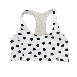 Outdoor Voices Doing Things White Cloud Polka Dot Sports Bra Sporty Athletic XS